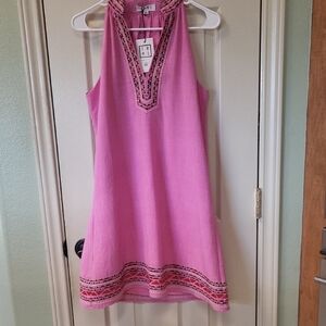 THML Pink Embroidered Halter Dress